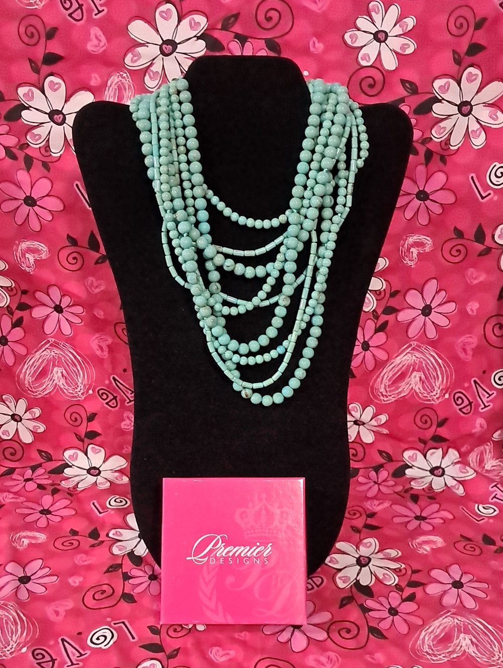 YPremier Designs Acapuico Turquoise Color Multi-Strand Statement Necklace